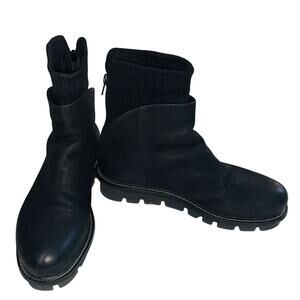 Women’s Black Heeled Ankle Boots with sock top